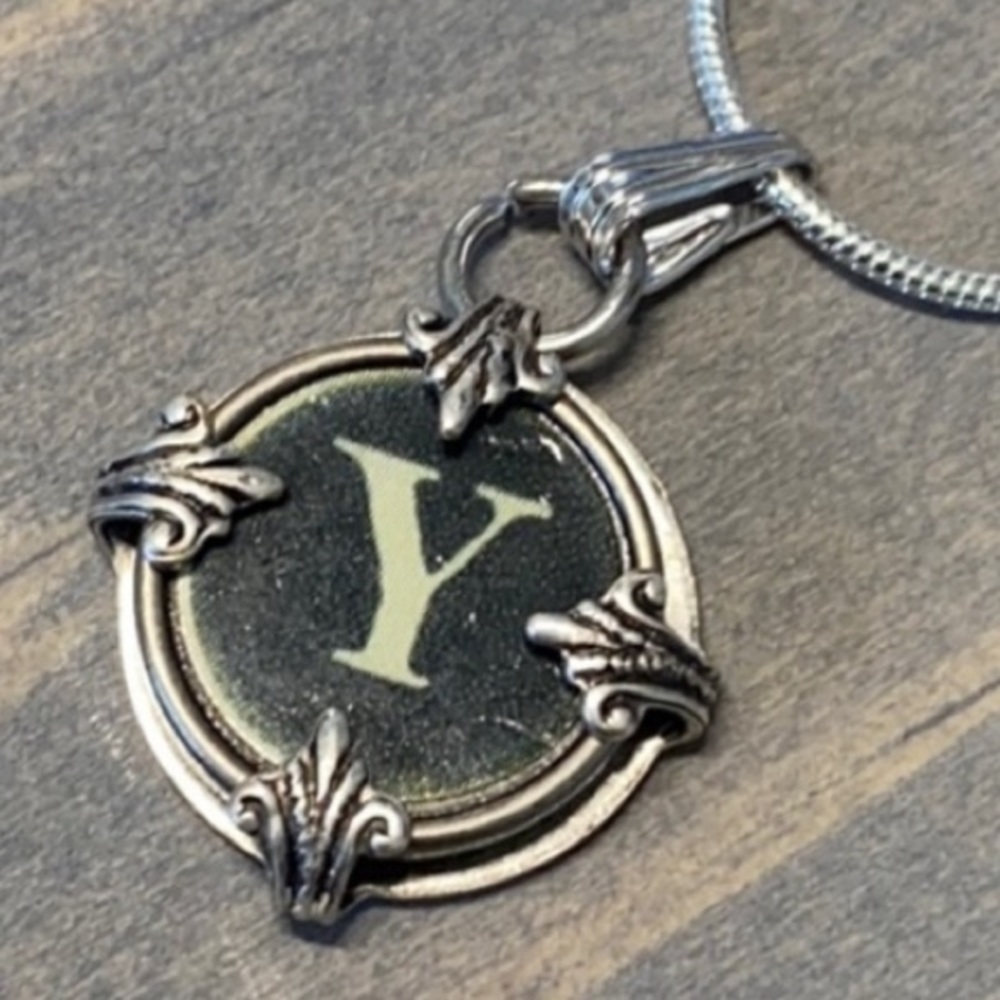 Letter Y typewriter charm necklace